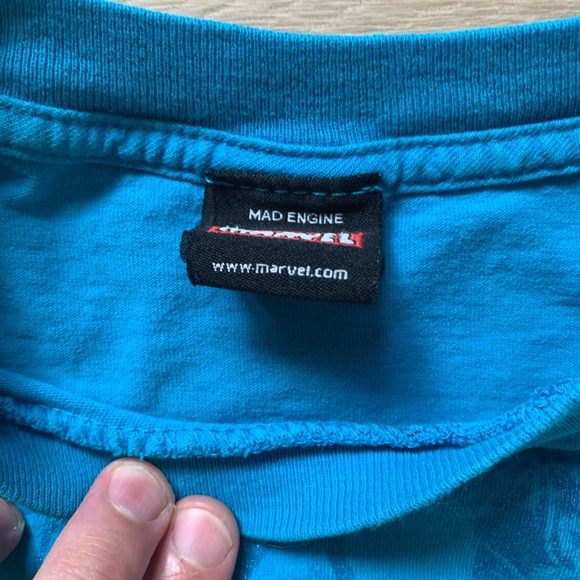 Marvel Mad Engine Shirt Y2K Heros Vs Villains Size XL Light Blue - Picture 4 of 9